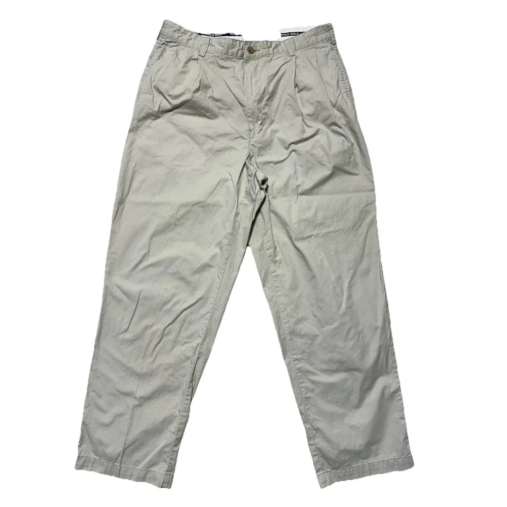 Vintage Polo Ralph Lauren The Classic Golf Pant Beige size 35x30 Made in USA‎